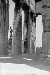 man in Egyptian ruins